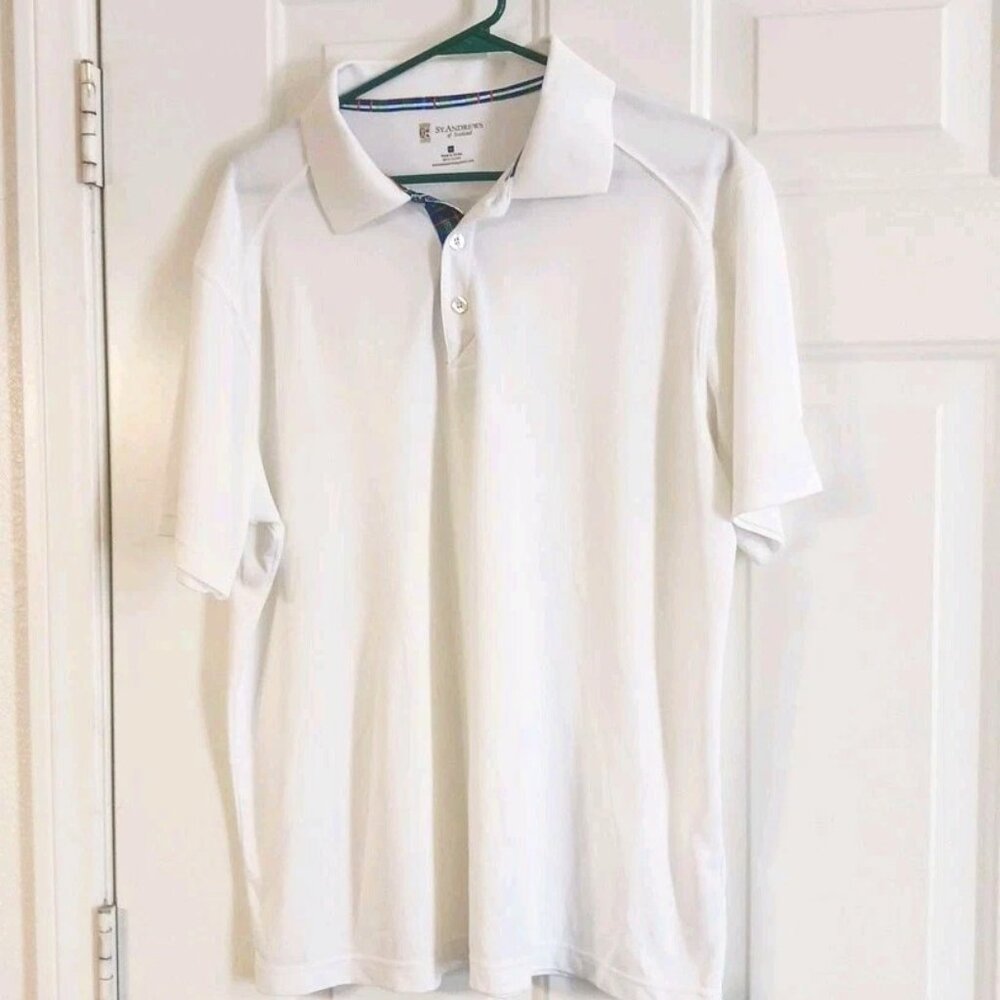 St. Andrews Scotland Men’s Golf Shirt XL White Polo
